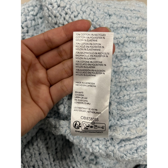 Women's Anthropologie Light Blue Knit Turtleneck Sweater XXS - Picture 5 of 6